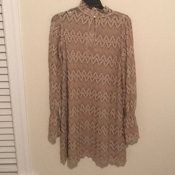 Free People Simone Mock Neck Lace Mini Dress - Picture 4 of 5